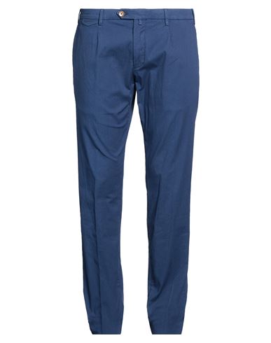 Man Pants Navy Size 38 Cotton, Elastane