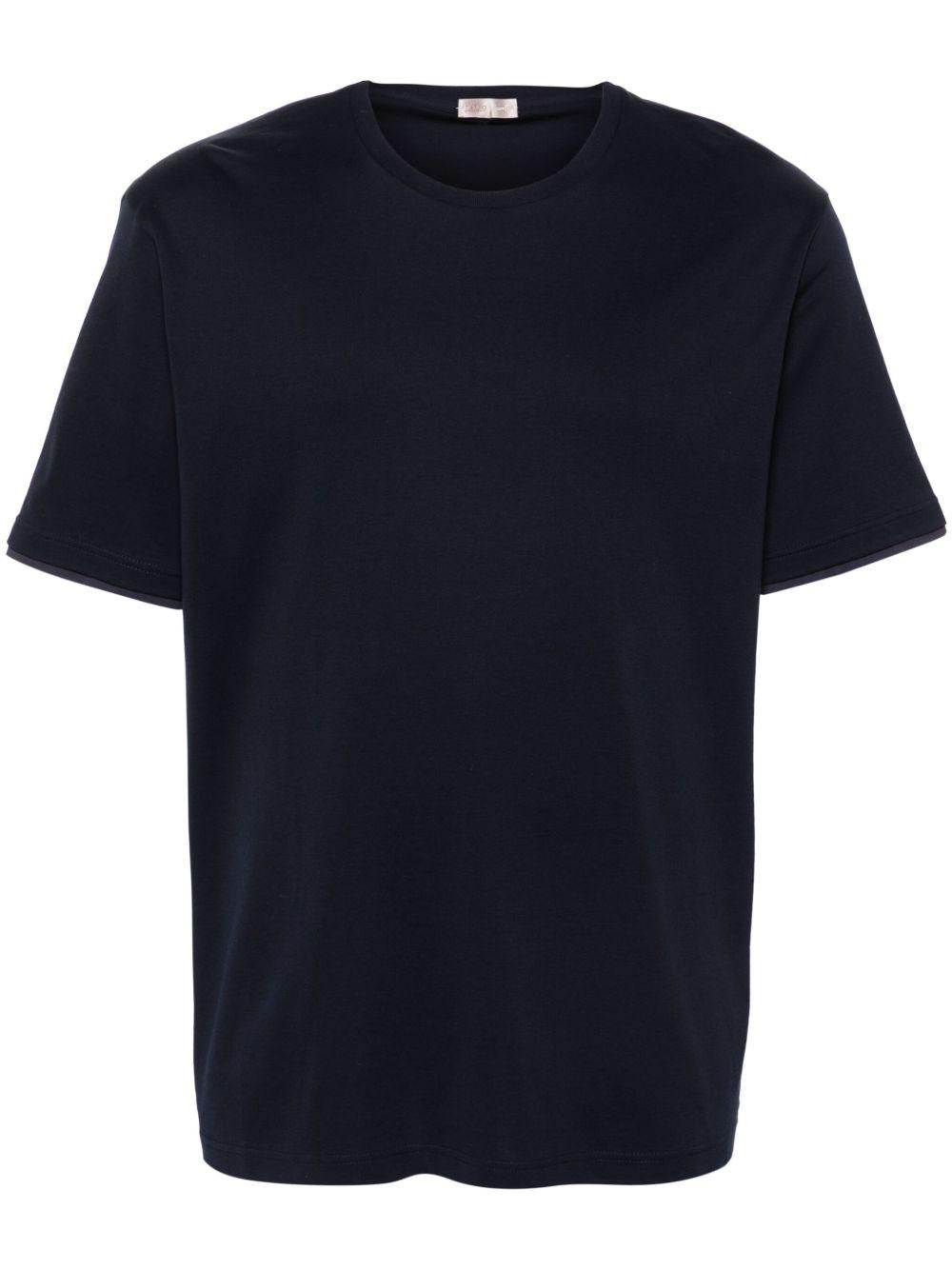 Crewneck Cotton T-Shirt — Navy
