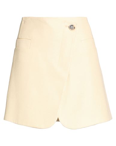 Woman Mini skirt Beige Size 6 Cotton