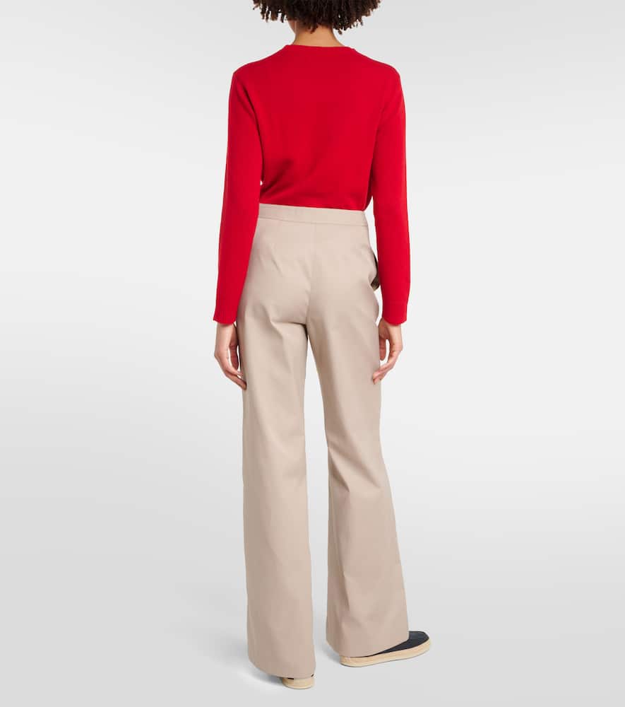 Mid-rise wide-leg pants