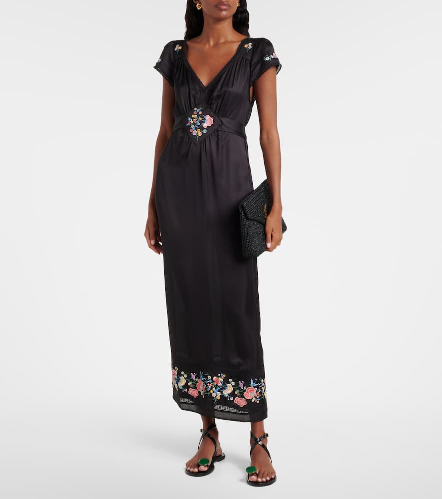 Carey floral satin maxi dress