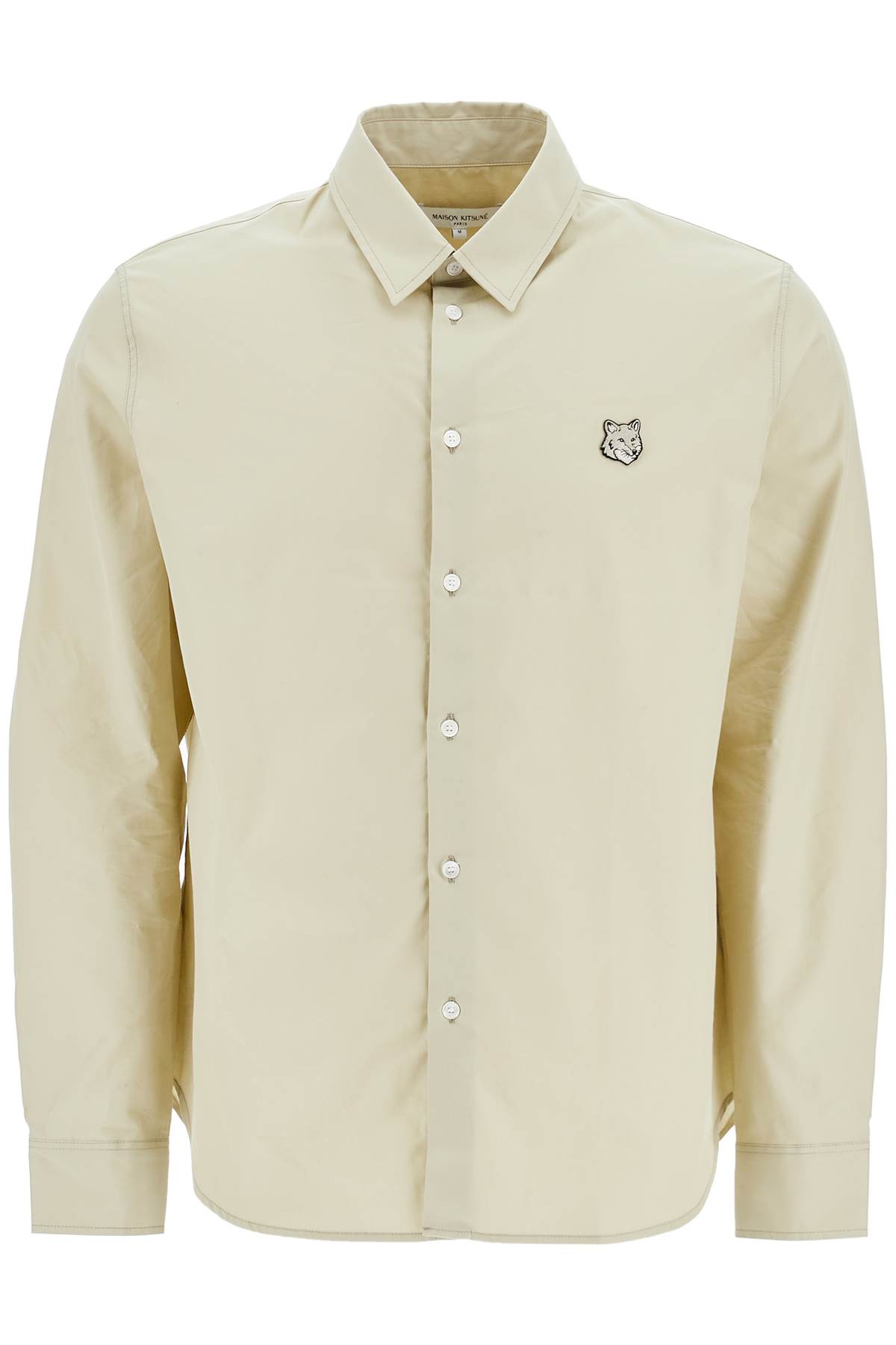 Fox Head-embroidered shirt - Neutrals