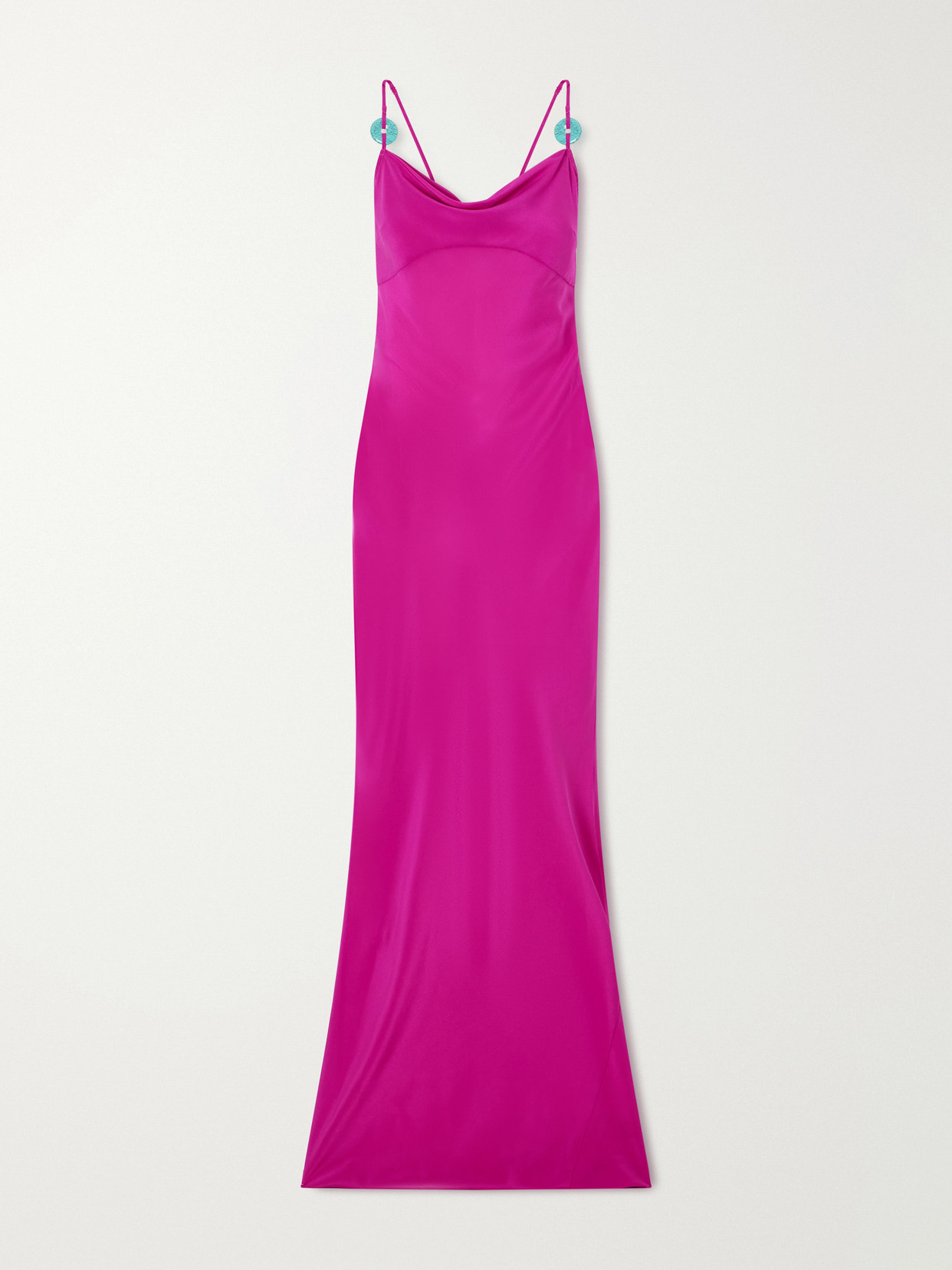 Palm Turquoise-embellished Silk-chiffon Maxi Dress