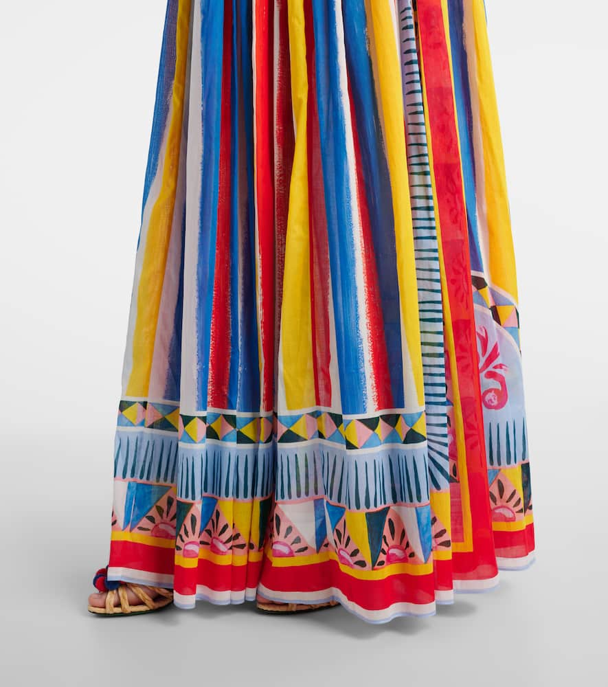 Striped cotton maxi dress