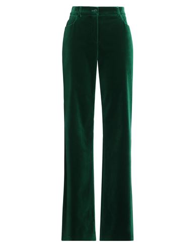 Woman Pants Green Size 12 Cotton, Elastane