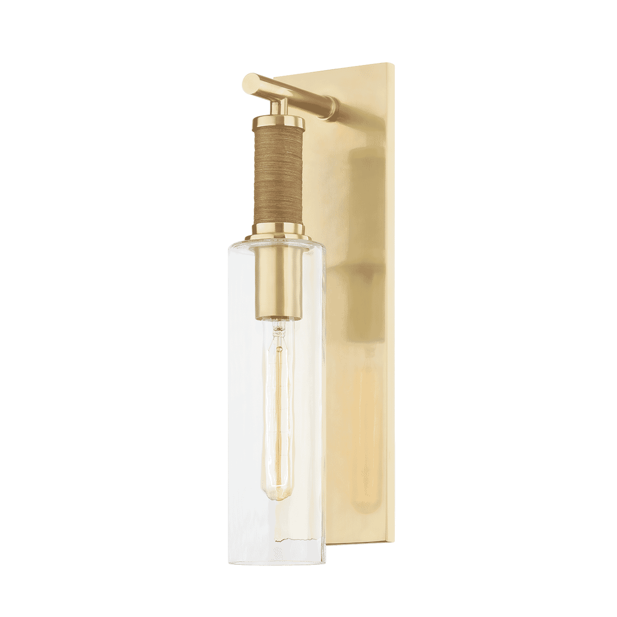 Aged Brass One Light Wall Sconce from the Eastchester Collection