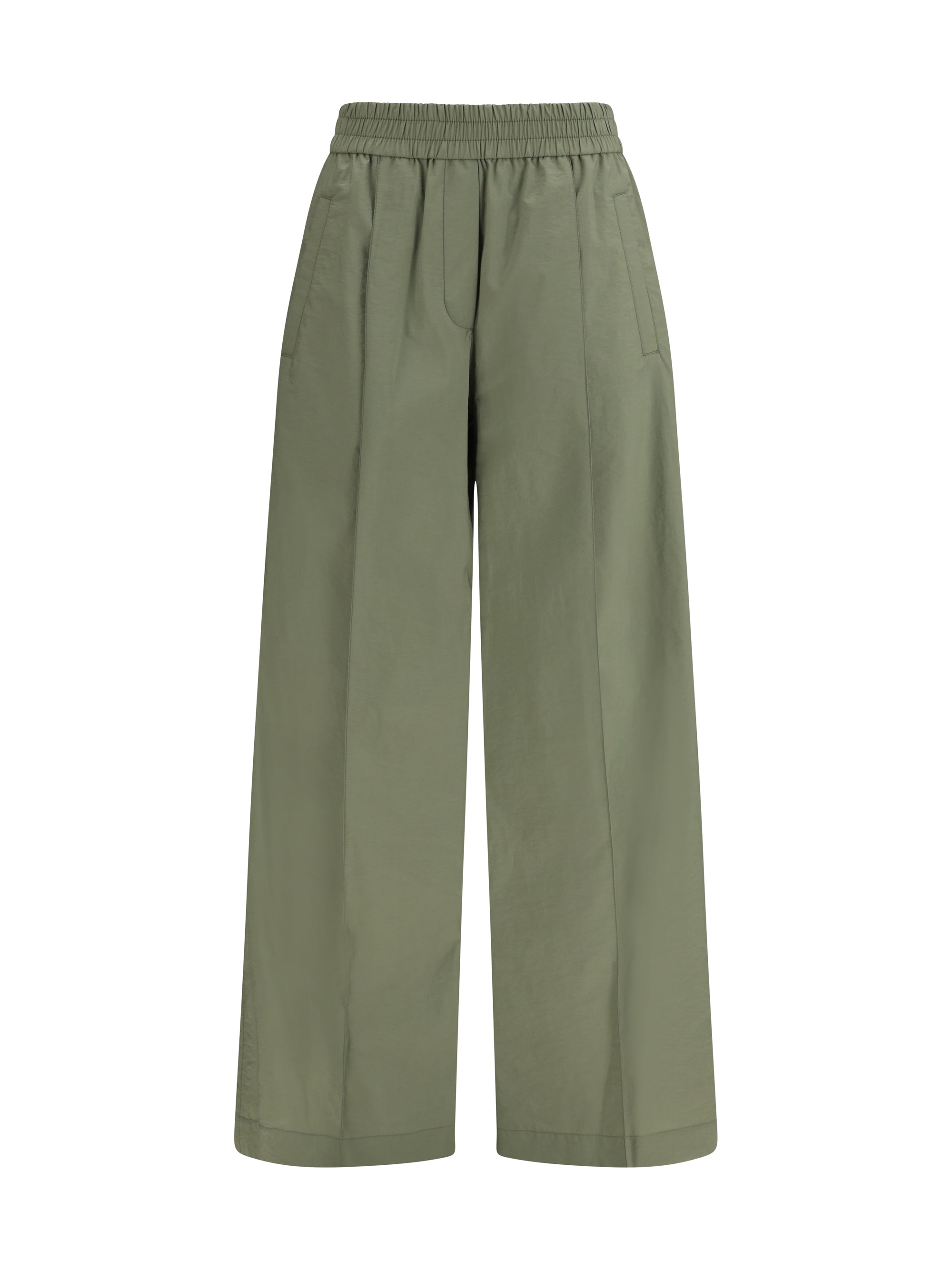 Mixed Cotton Trousers — Green