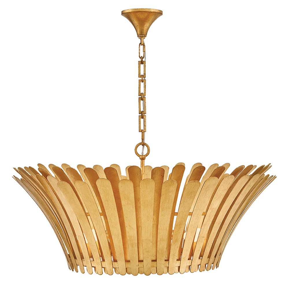 Distressed Brass LED Chandelier from the Reina Collection