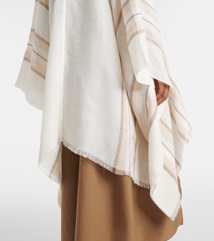Striped linen, cashmere, and silk scarf