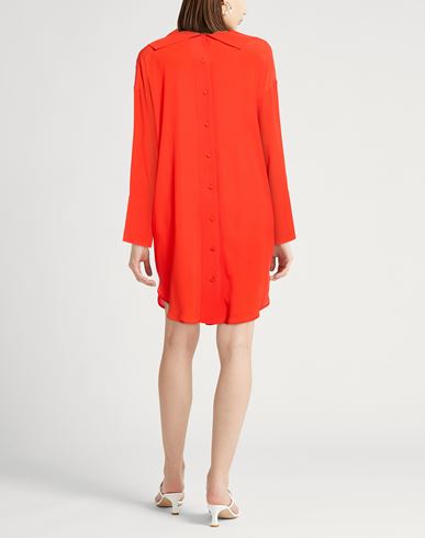 Woman Mini dress Tomato red Size 6 Acetate, Silk