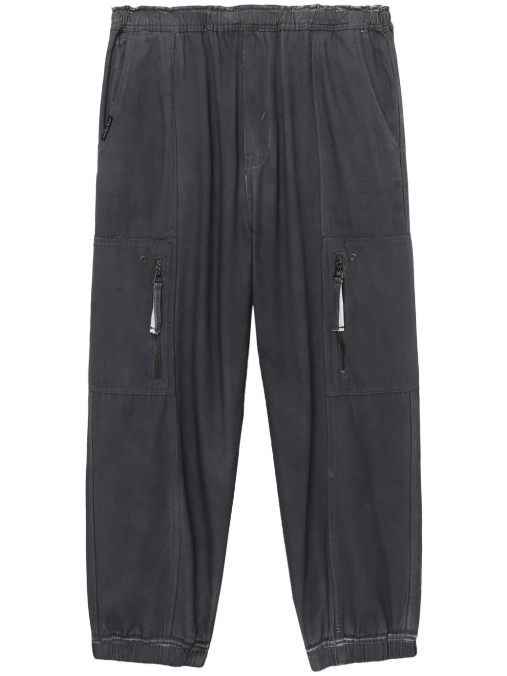 Tapered cotton trousers - Black