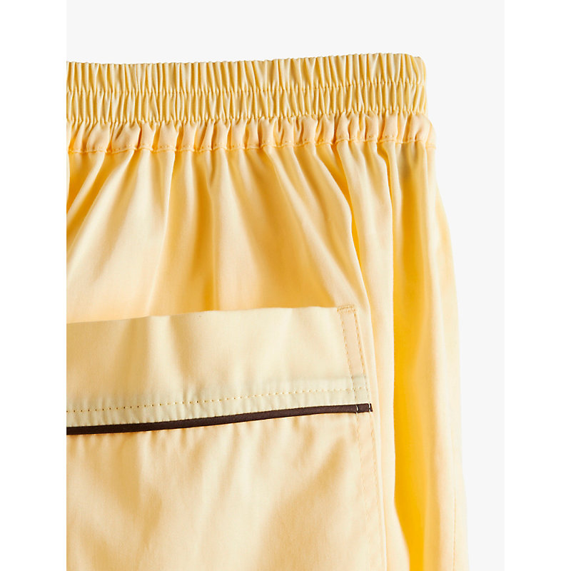 Womens Outline Contrast-Trim Cotton Pyjama Shorts