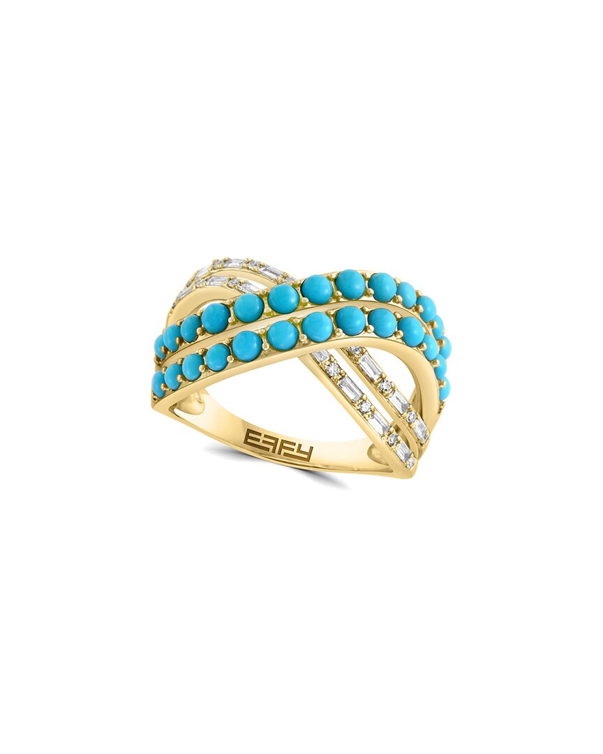 14K 1.72 ct. tw. Diamond & Turquoise Ring