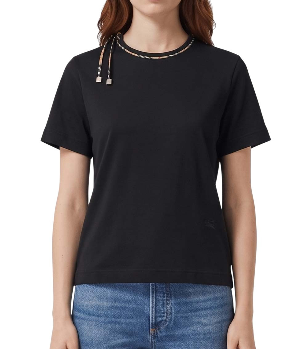 Black Cotton T-Shirt Exterior - Women