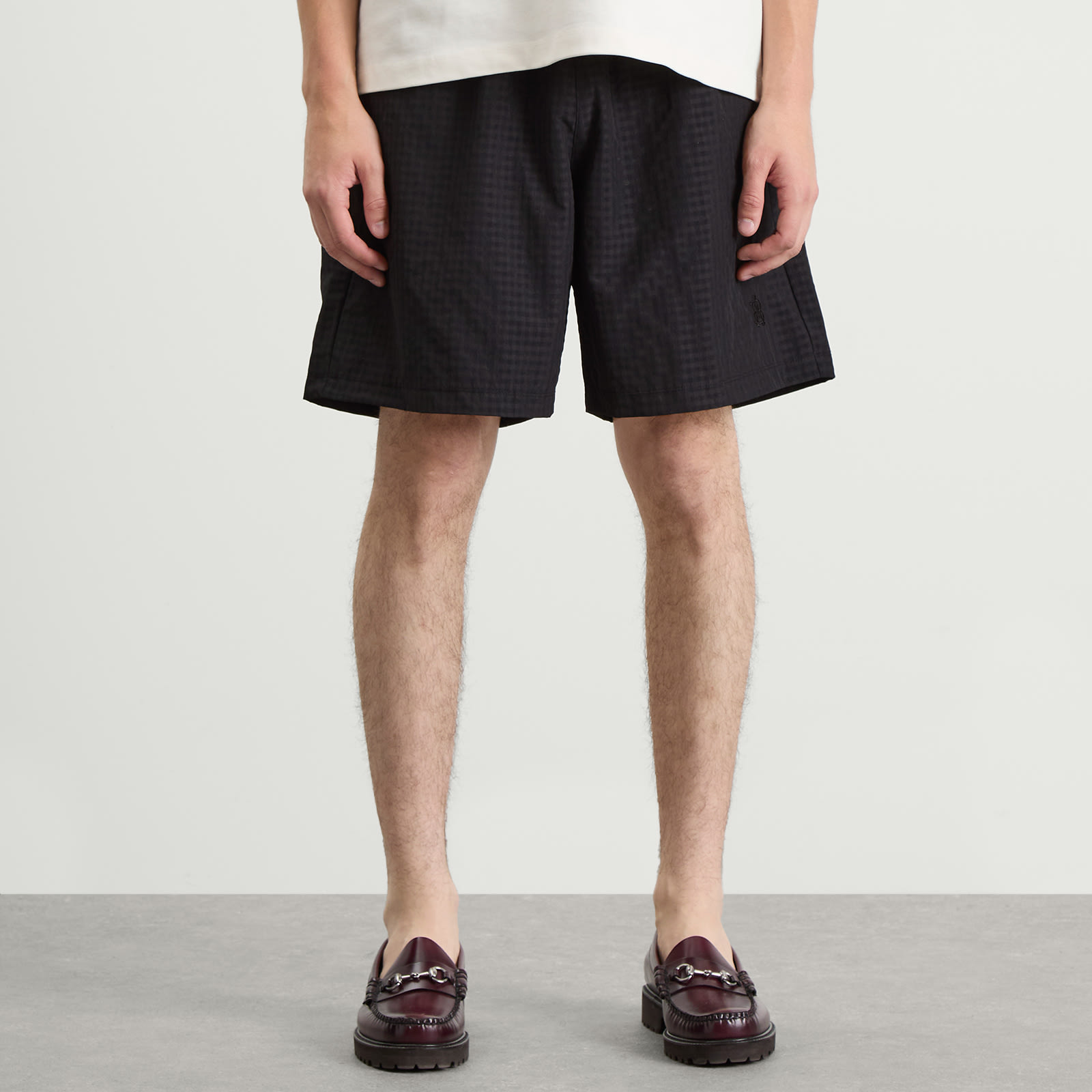 Men's Seersucker Swim Short Black
