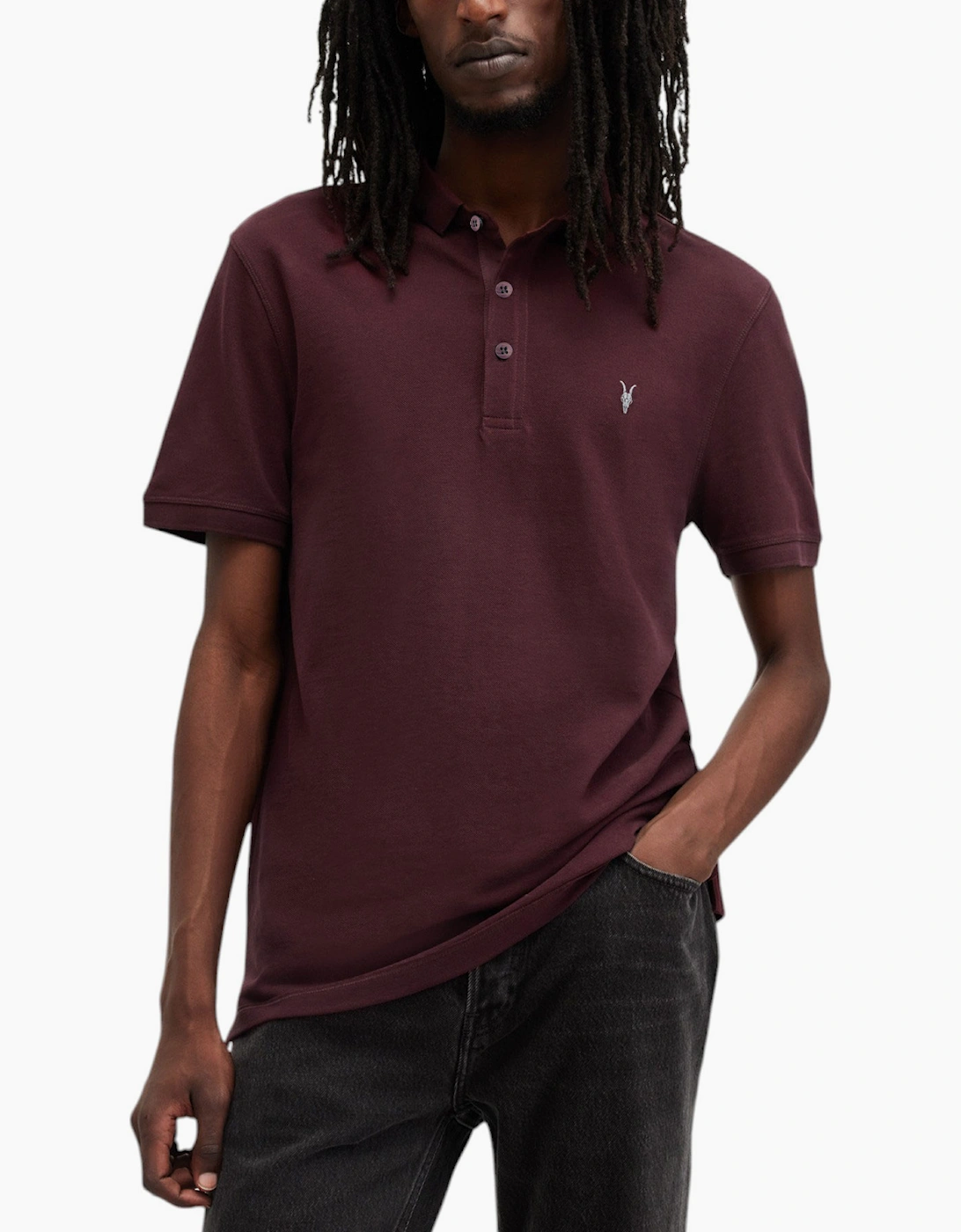 Allsaints Men's All Saints Reform Mens Polo Shirt Summer Cotton Top - Crea