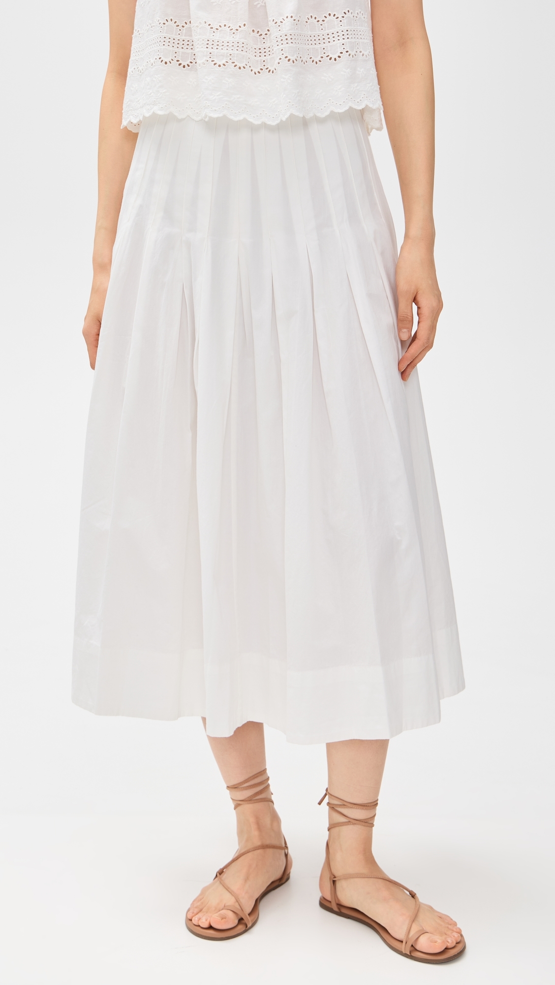 THE GREAT. The Rhythm Skirt White