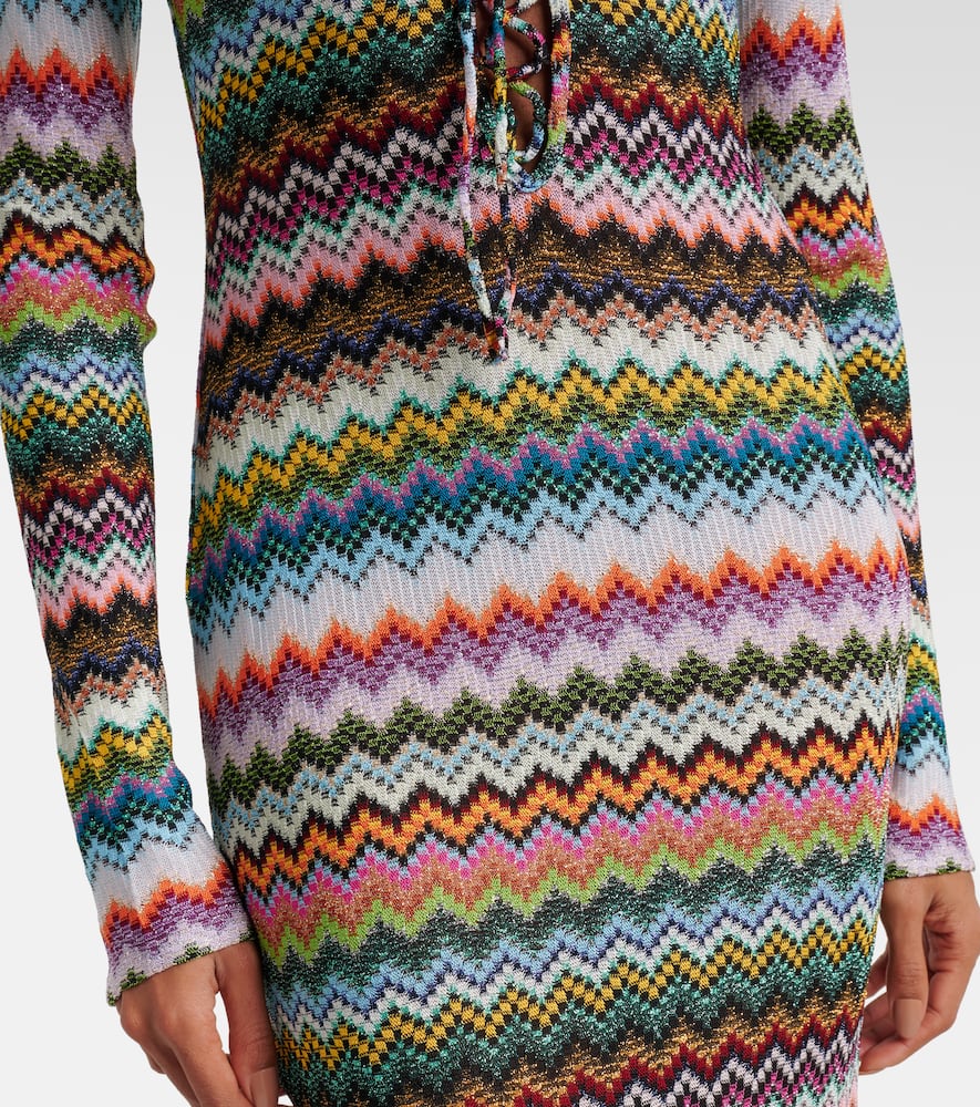 Zig Zag lamé maxi dress