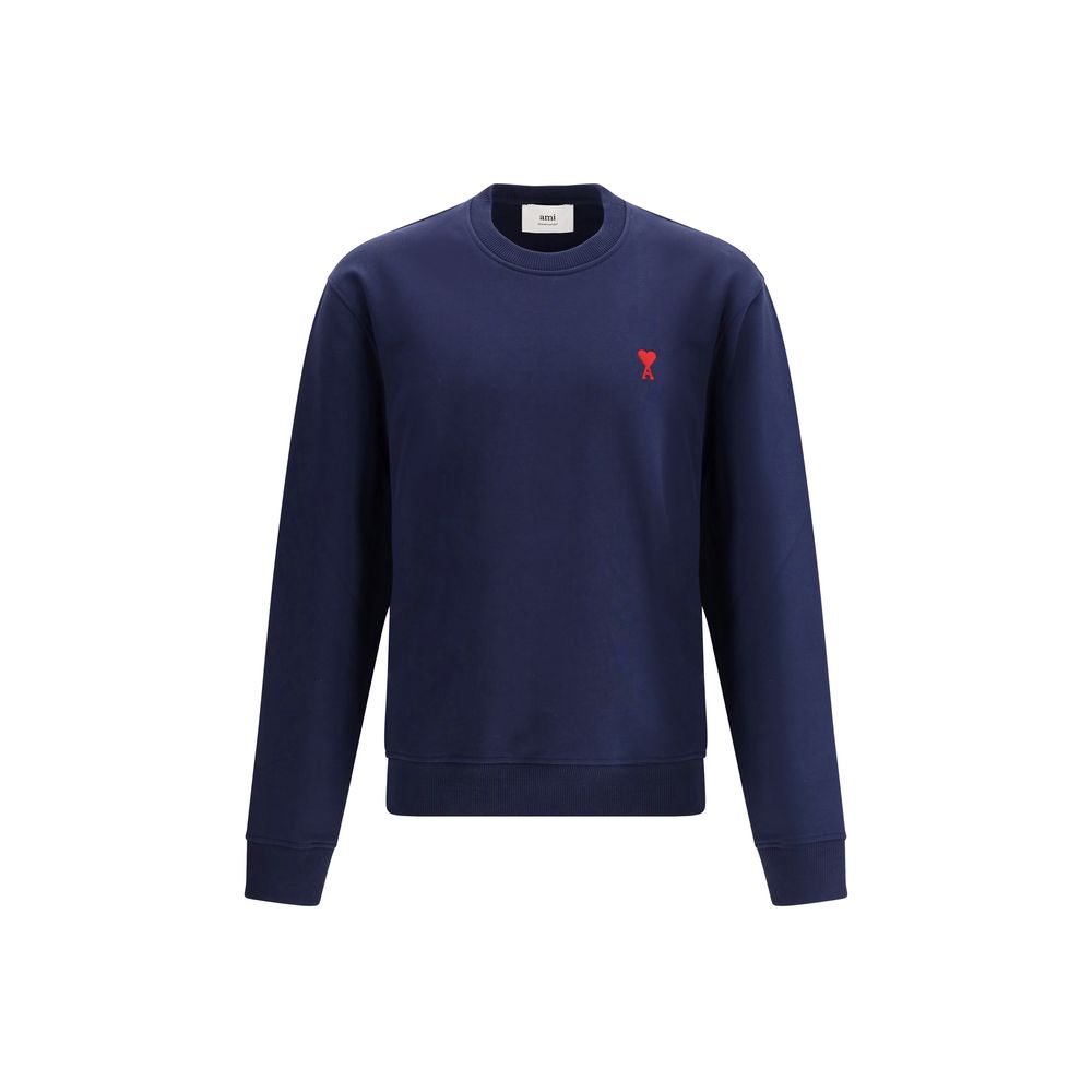 Logo-Embroidered Cotton Sweatshirt — Navy