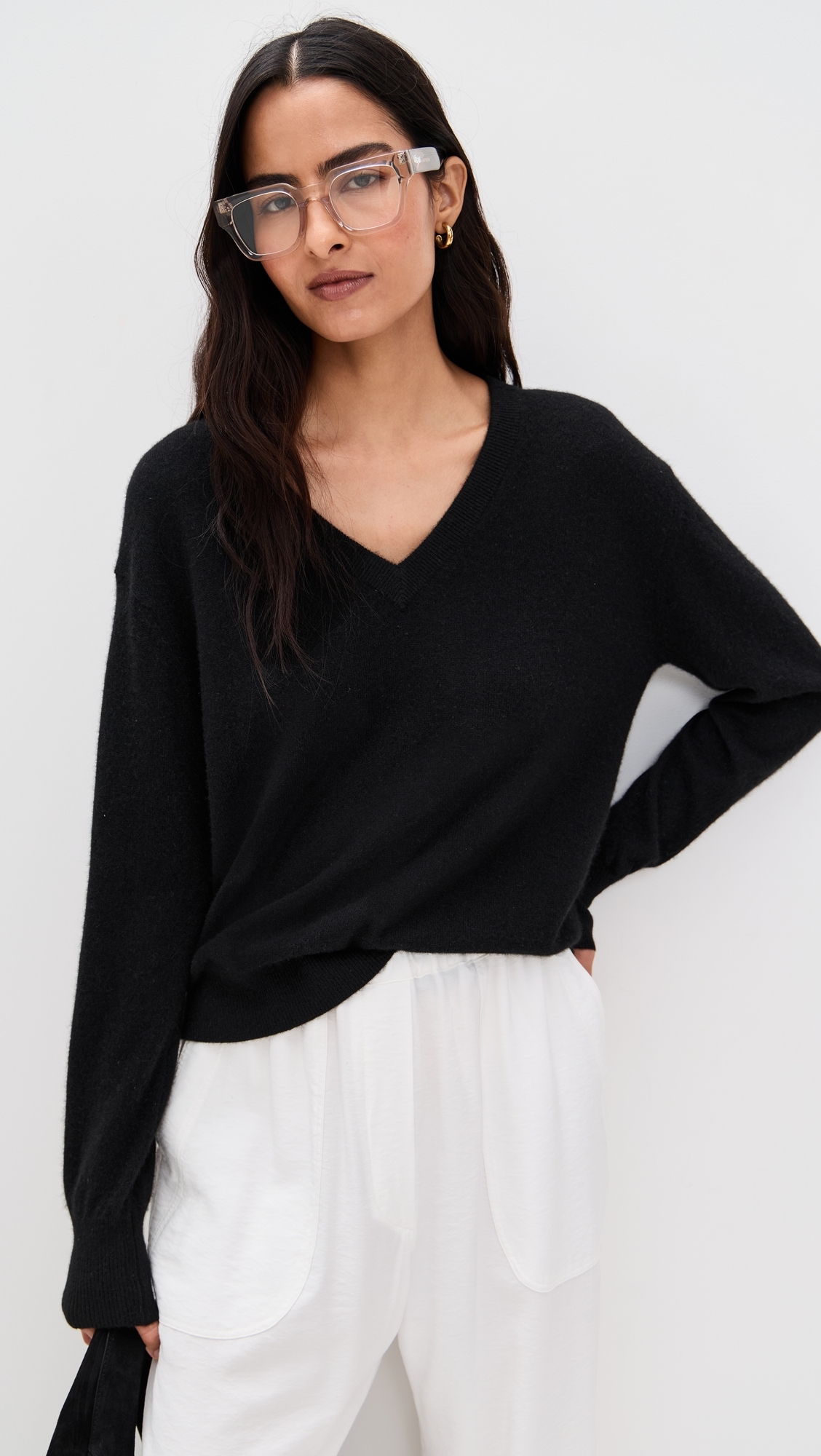 Cashmere V Neck Pullover Black