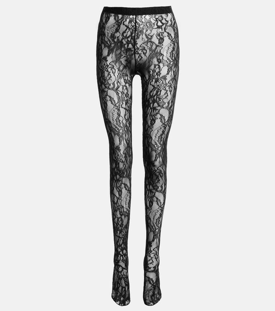 Floral lace tights