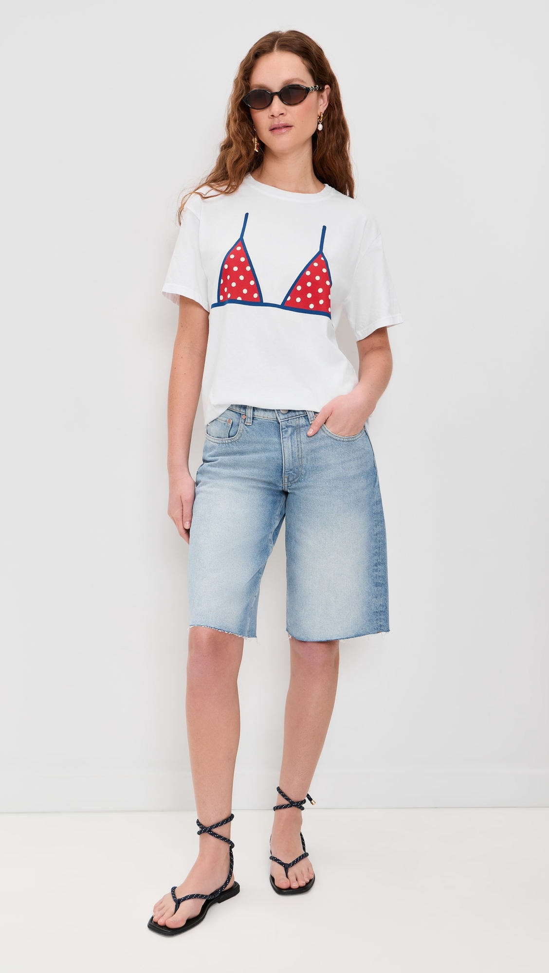 Polka Dot Bikini Tee White