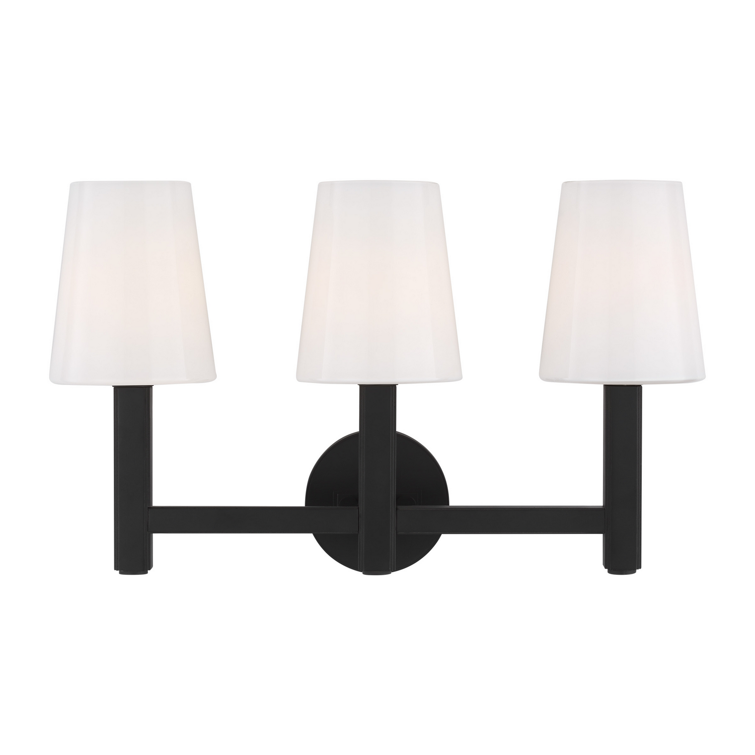 Visual Comfort Studio Logan 3-Light Bathroom Vanity Light in Aged Iron by Thomas O'Brien