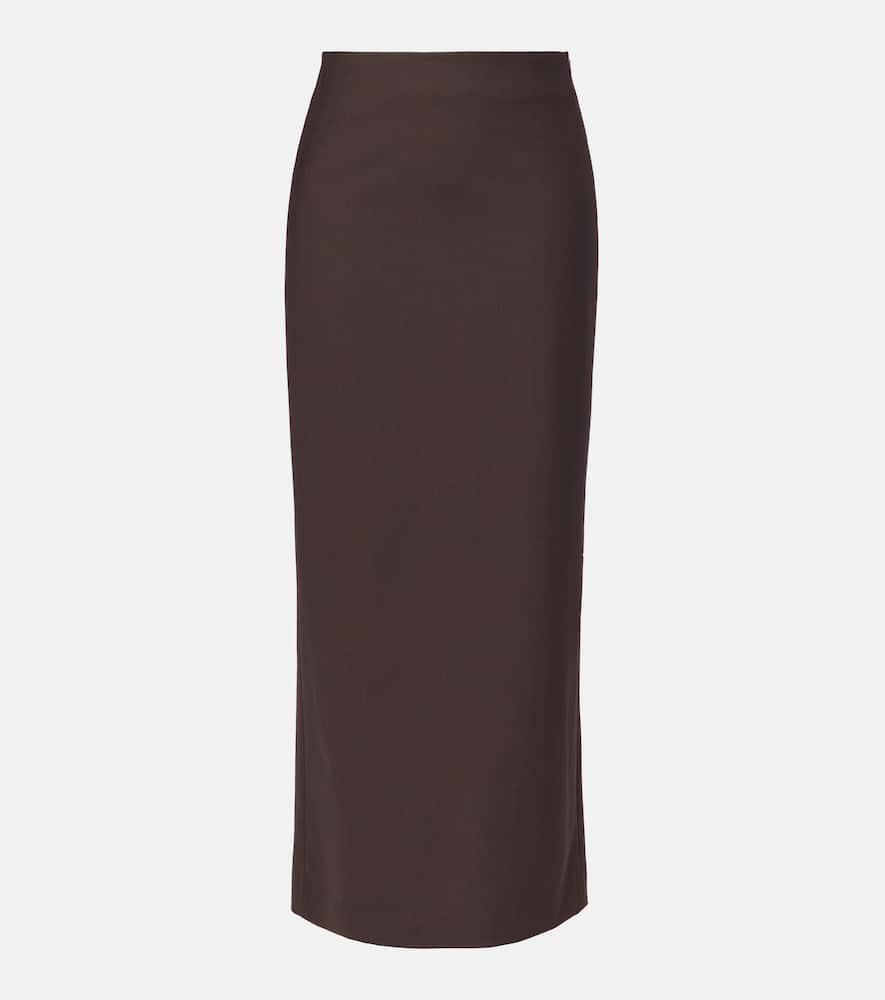 Wool-blend maxi skirt