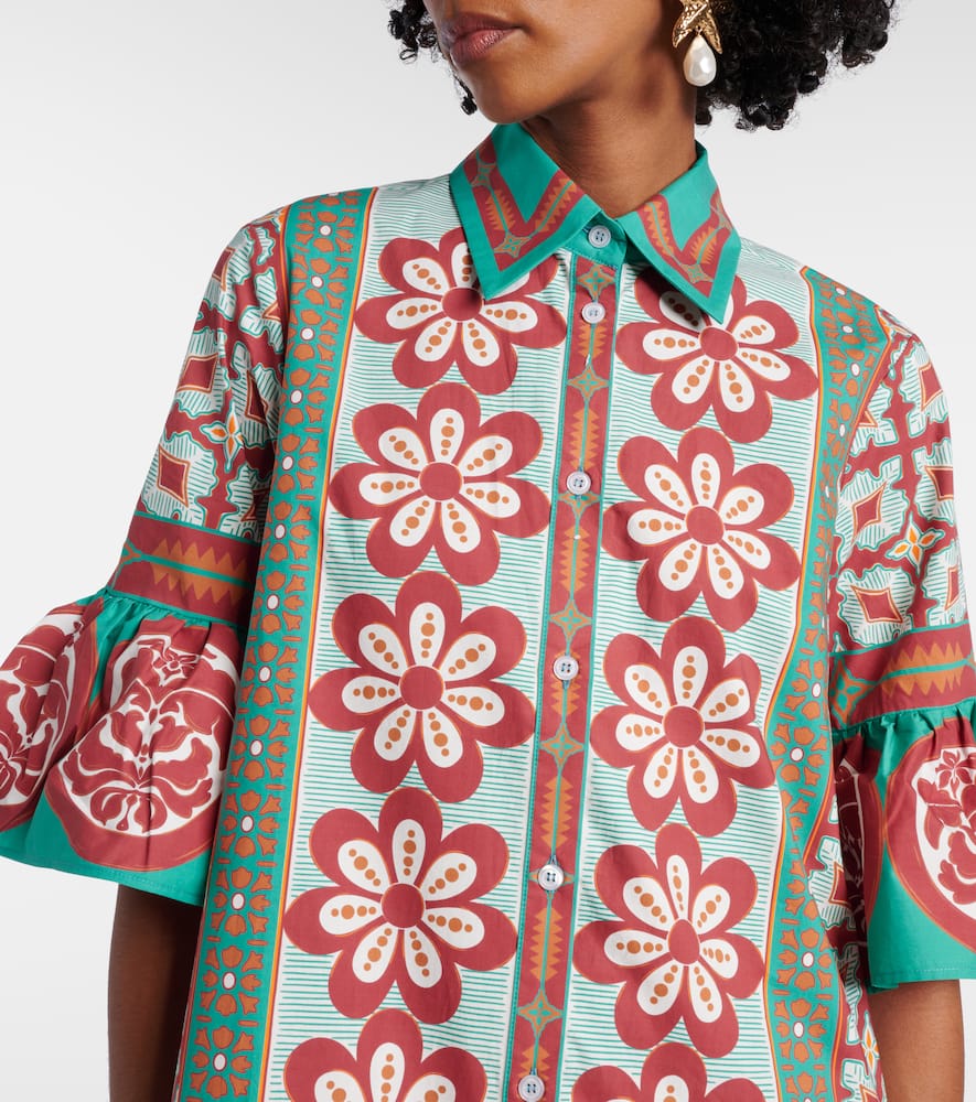 Choux printed cotton poplin shirt dress