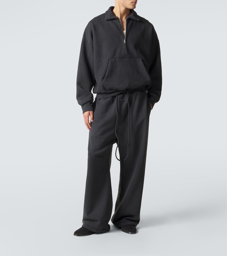 Cotton jersey half-zip sweatshirt
