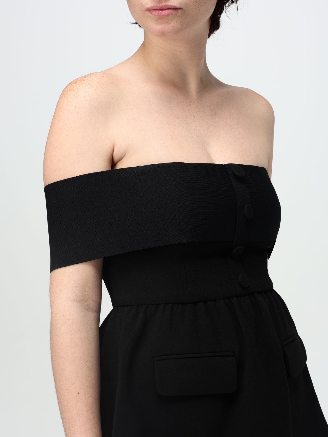 Crepe off-shoulder jumpsuit - Black