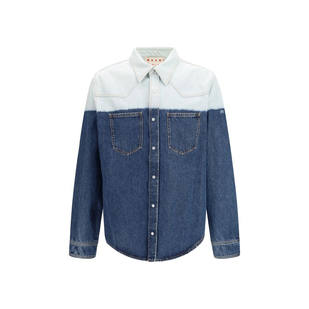 Dip-Dye Denim Shirt — Blue
