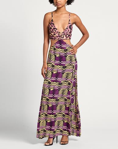 Woman Maxi dress Purple Size 4 Polyester, Polyamide, Elastane