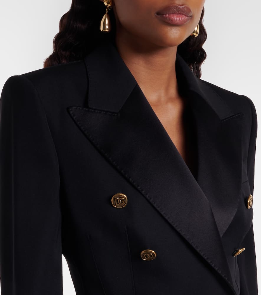 Cropped wool and silk-blend jacket