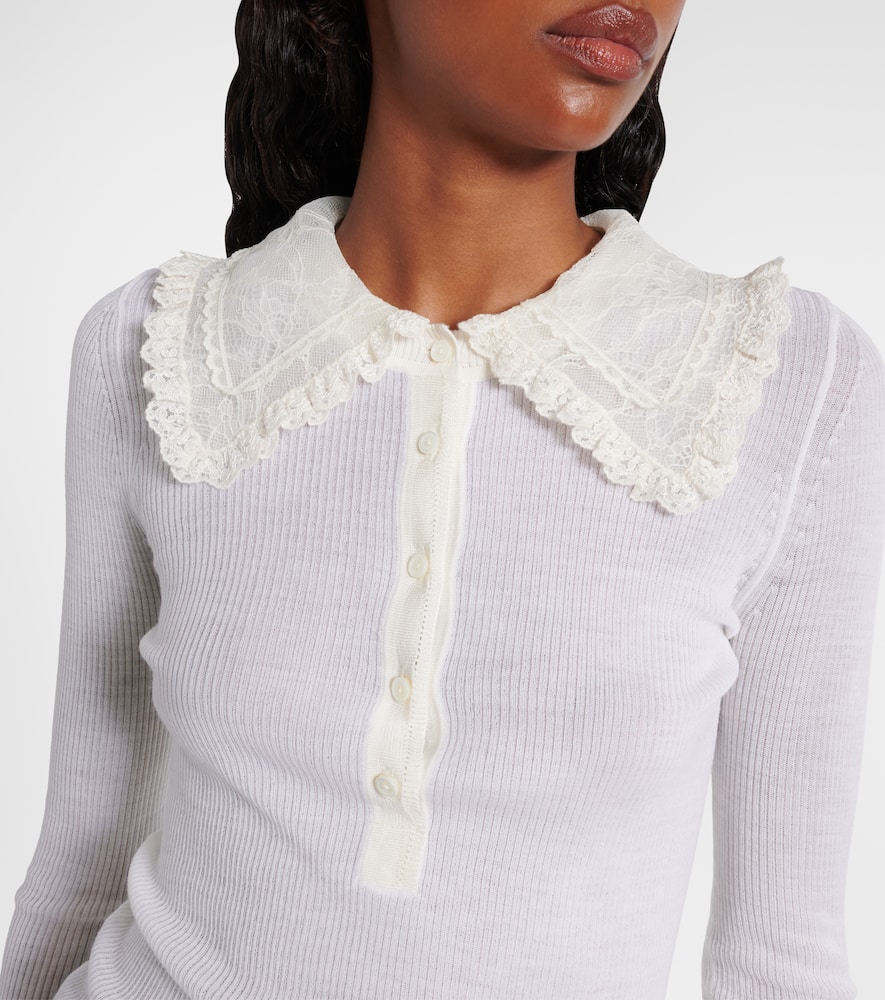 Chloé Ribbed-knit wool Henley shirt