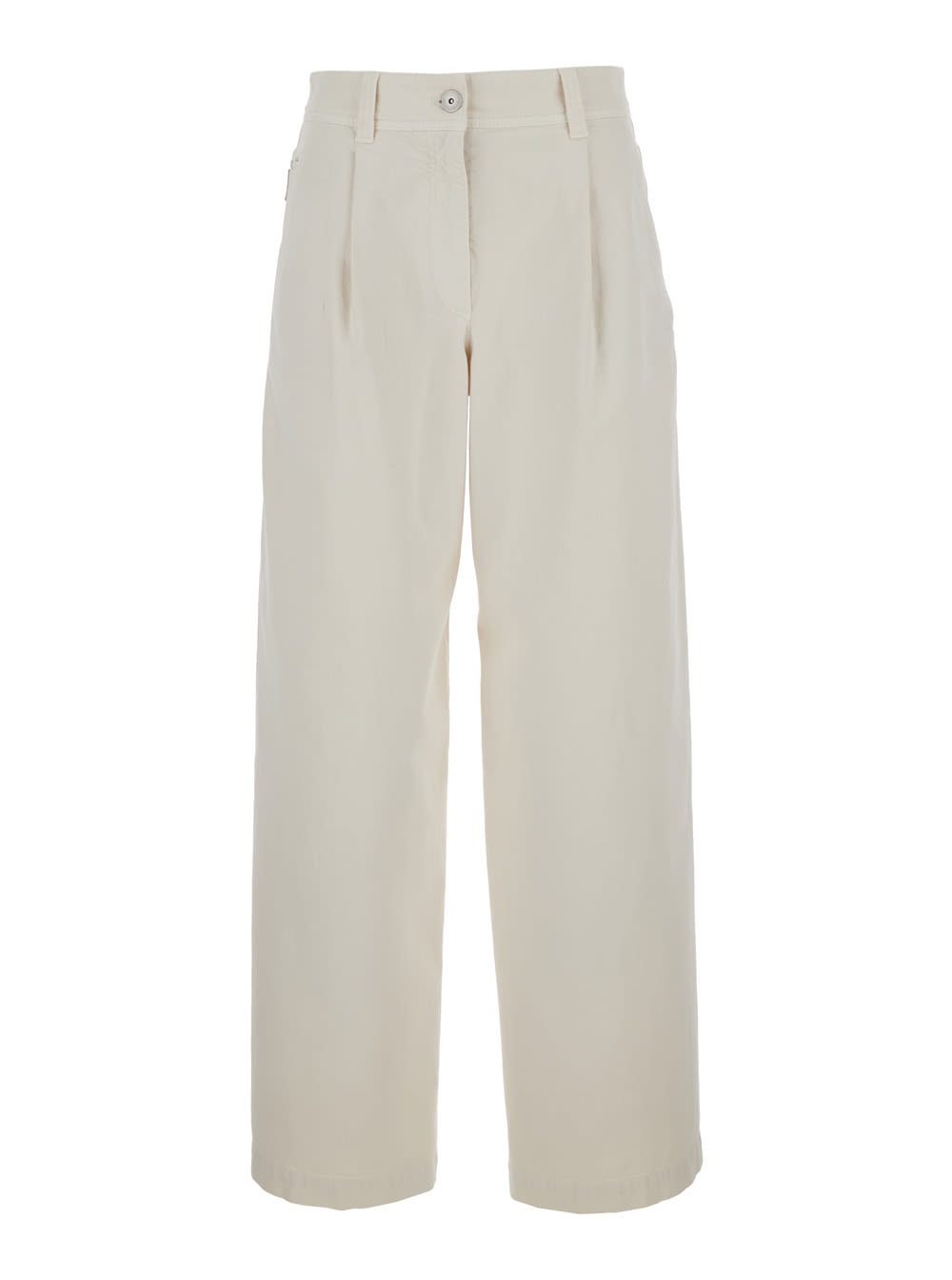 Baggy pleated jeans - White
