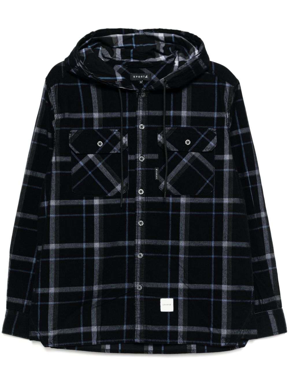 Corduroy hooded shirt - Blue
