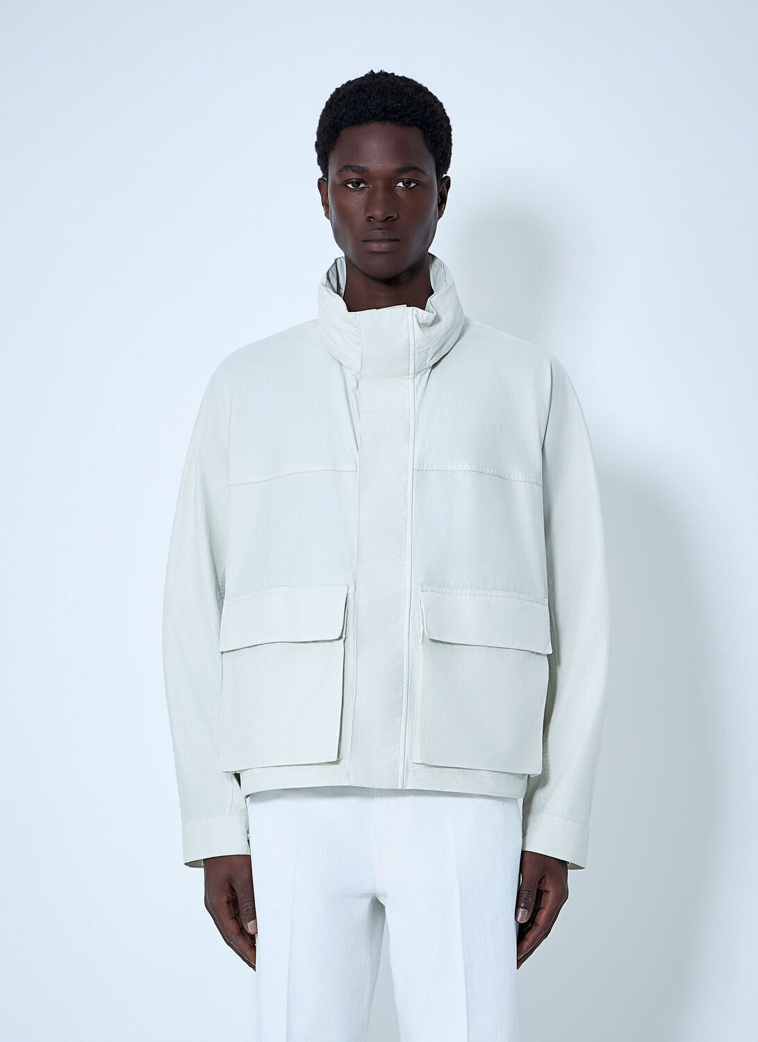 High-collar Utility Jacket - Man Jackets White Eu