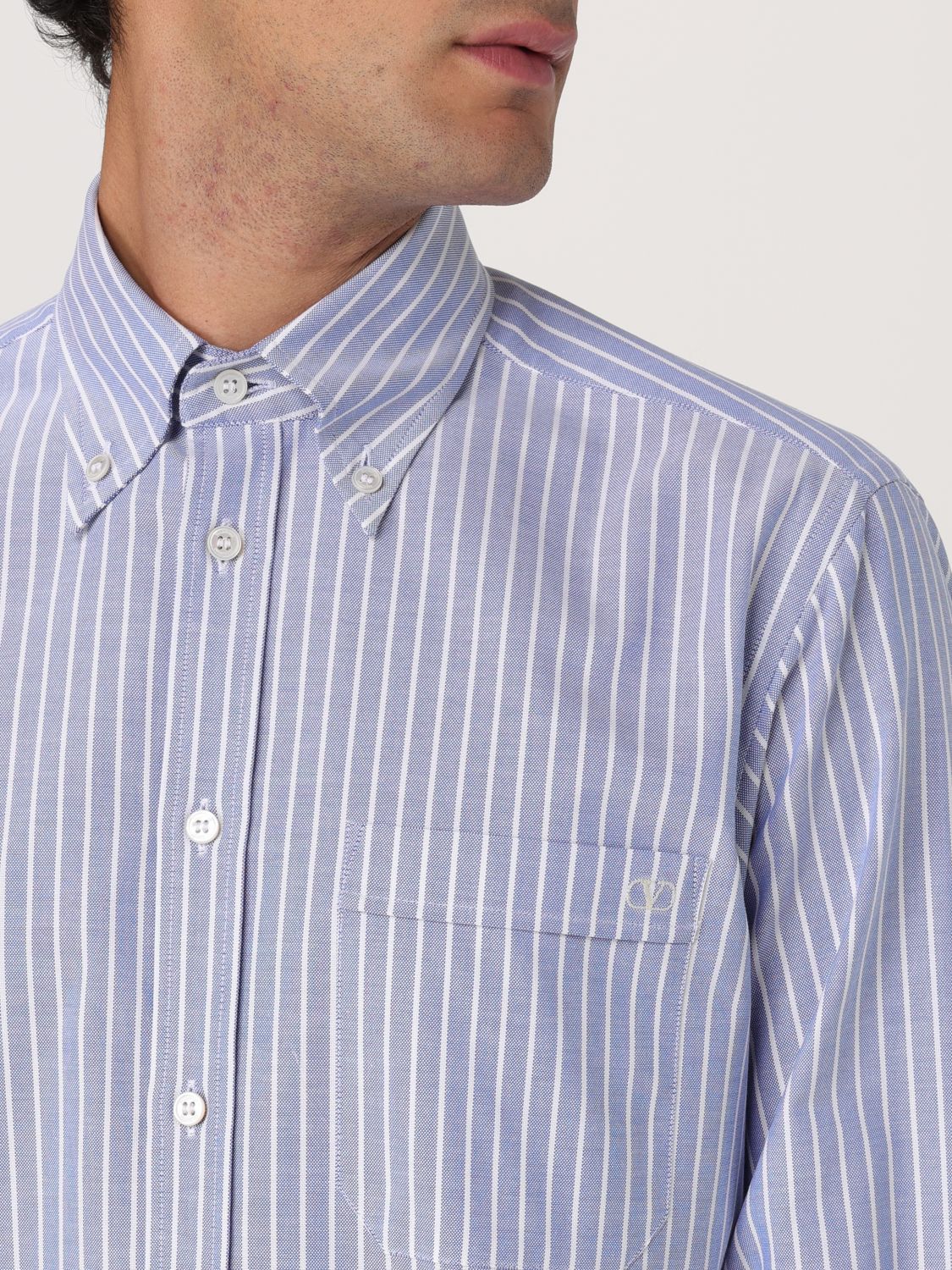 Shirt Men color Gnawed Blue
