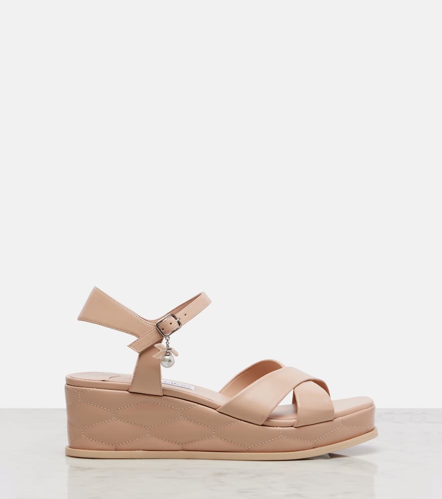 Astra 60 leather wedge sandals