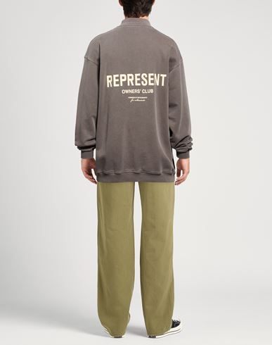 Man Sweatshirt Taupe Size XL Cotton