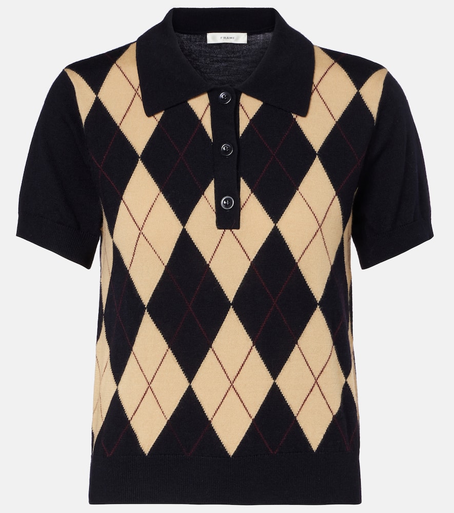 Argyle wool polo shirt
