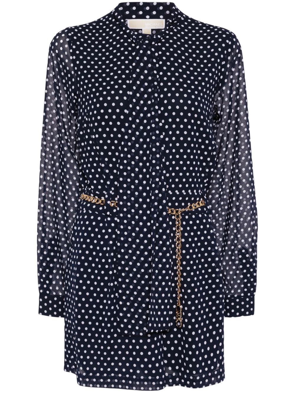 Polka-dot print georgette playsuit - Blue