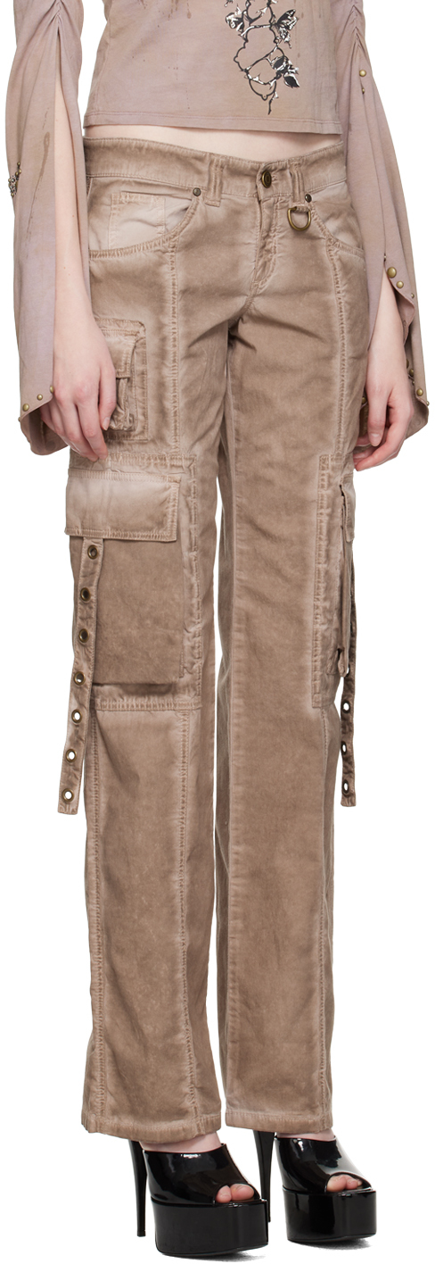 Brown eyelet slacks