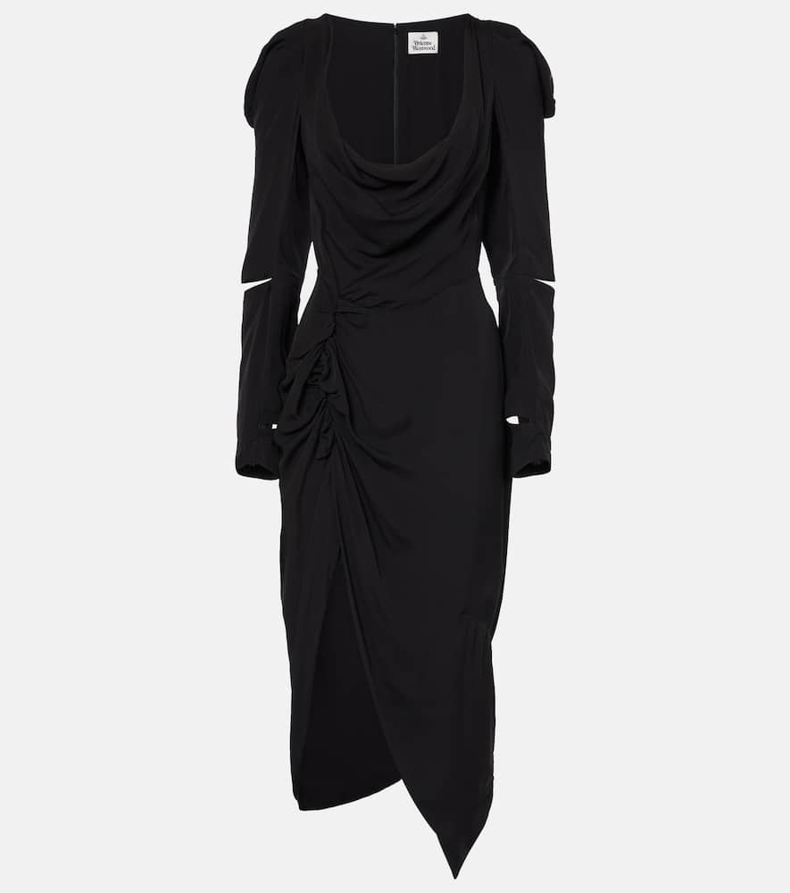Panther draped midi dress