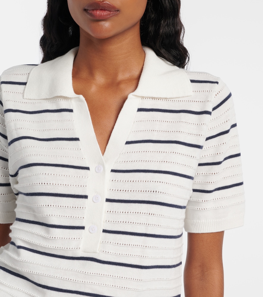 Wren striped cotton-blend polo shirt
