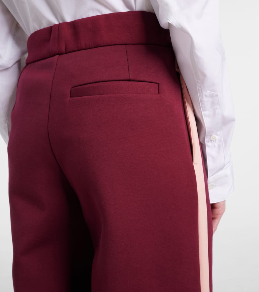 High-rise cotton-blend wide-leg pants