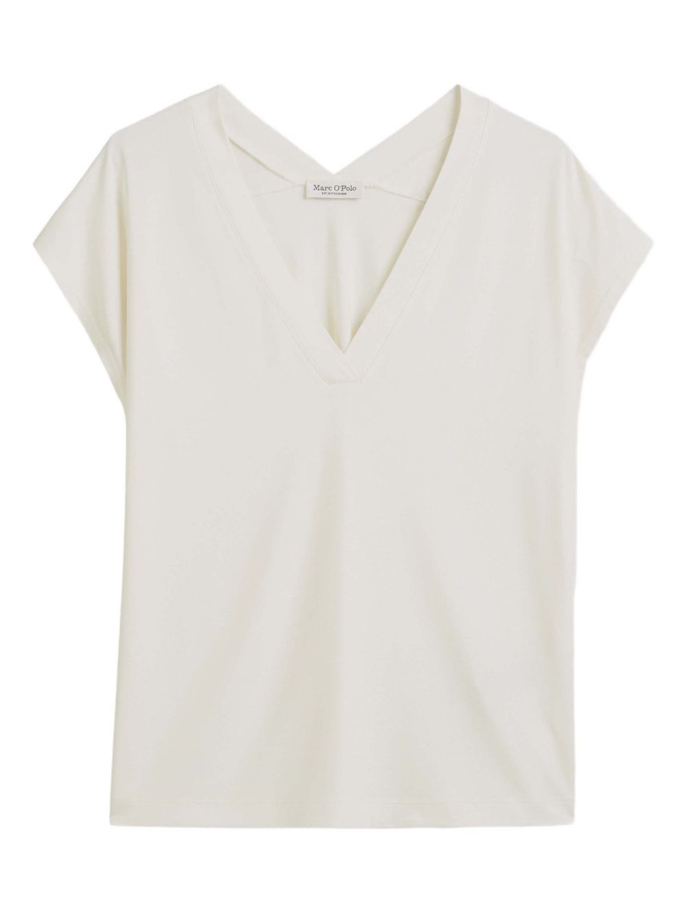 V-neck cap-sleeve T-shirt - White
