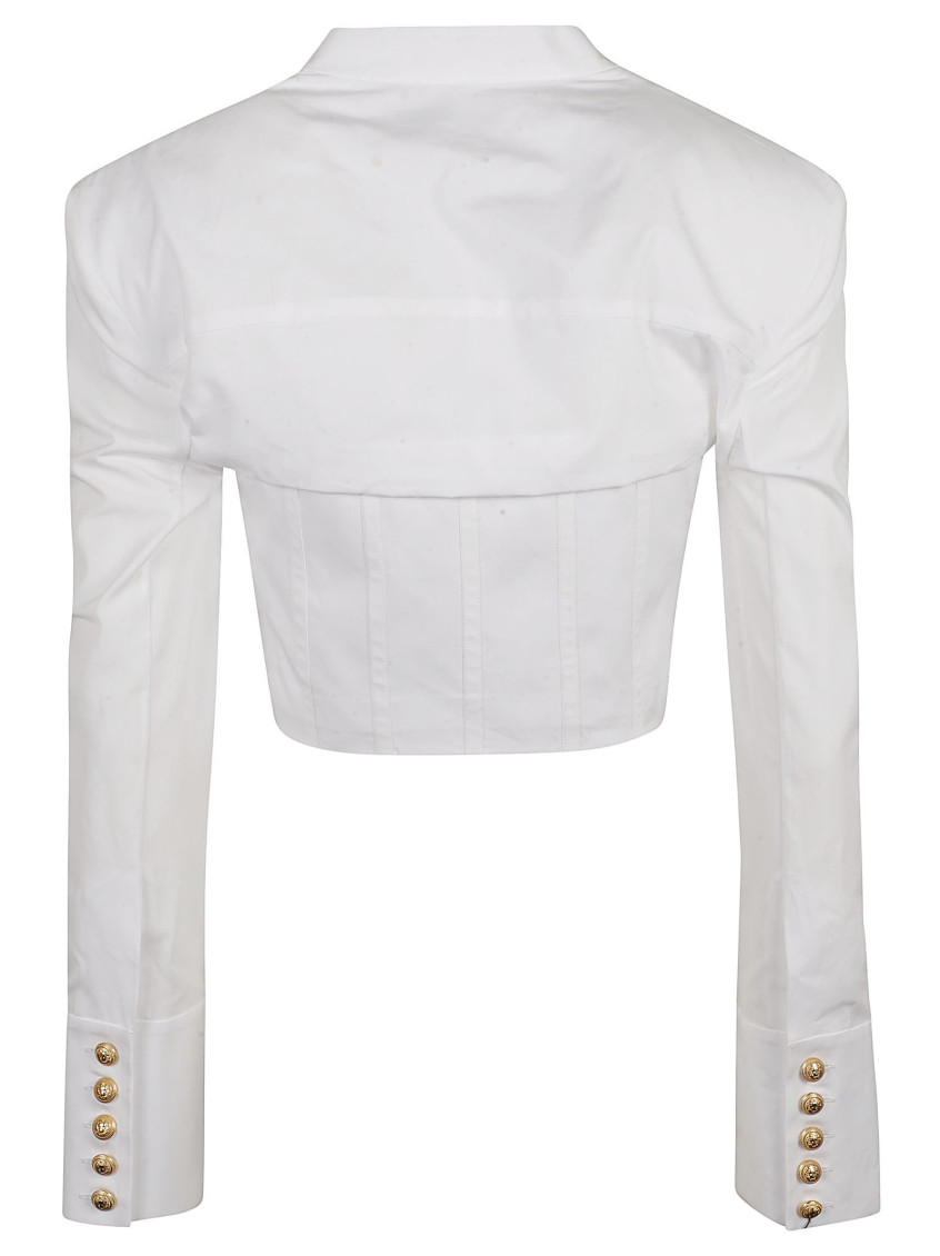 Poplin lingerie cropped shirt Woman