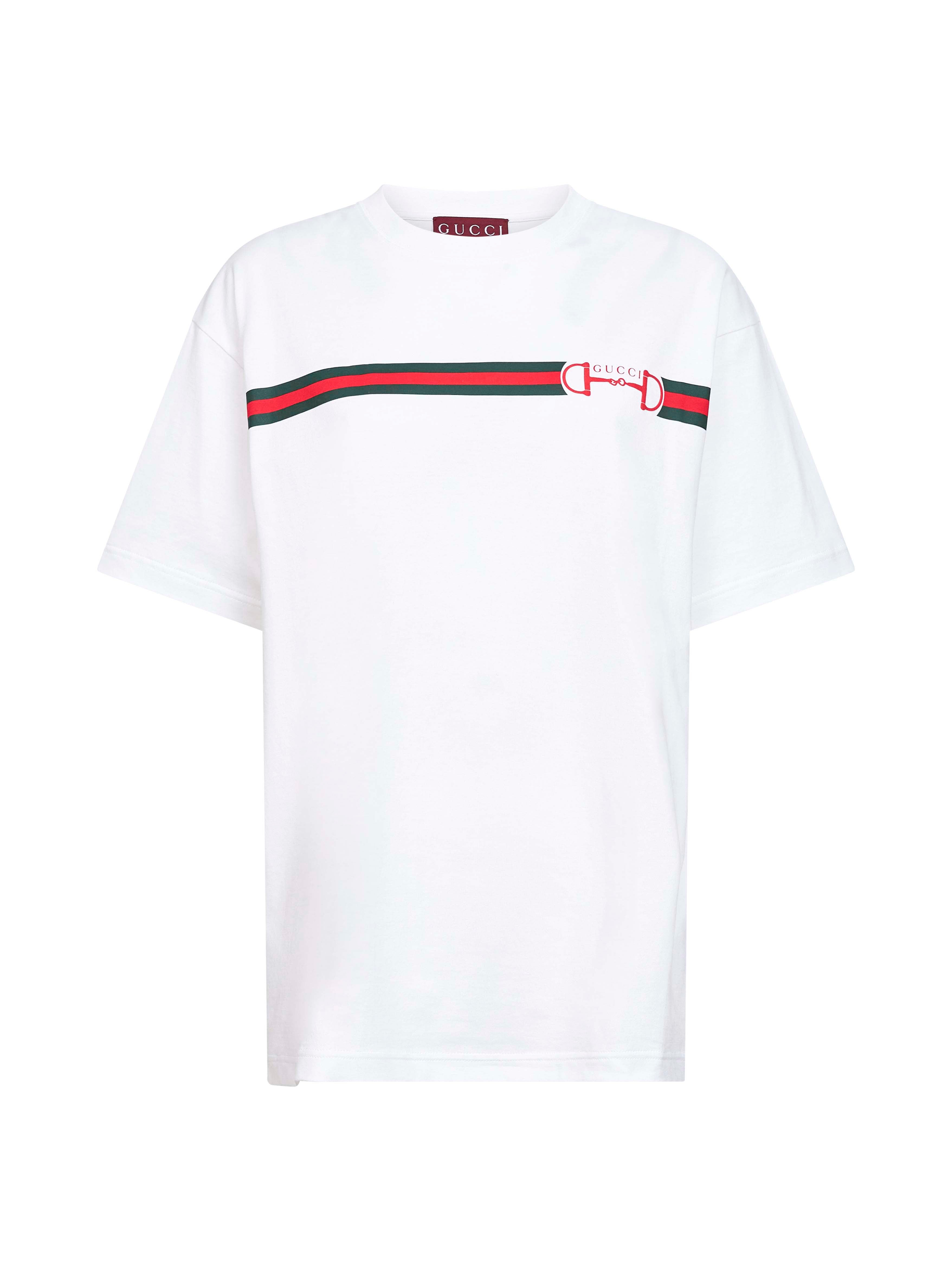 Logo-Embroidered Web Strip T-Shirt — White
